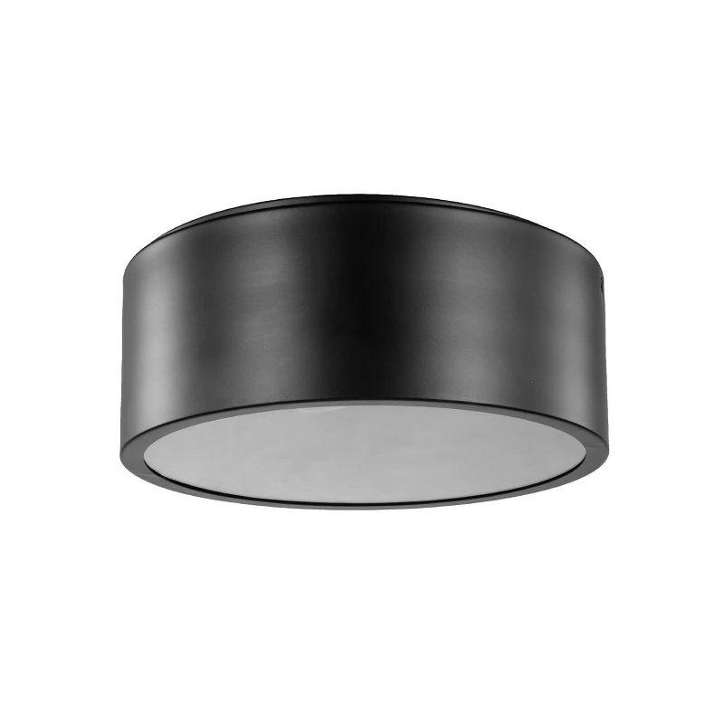 1 Light Teagan Outdoor Indoor Flush Mount Ceiling Dark Bronze - Globe Electric: ETL Listed, Glass Shade, Metal Body