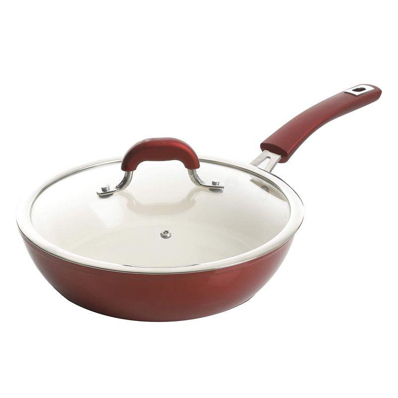 Kenmore 12-Piece Metallic Red Aluminum Nonstick Cookware Set