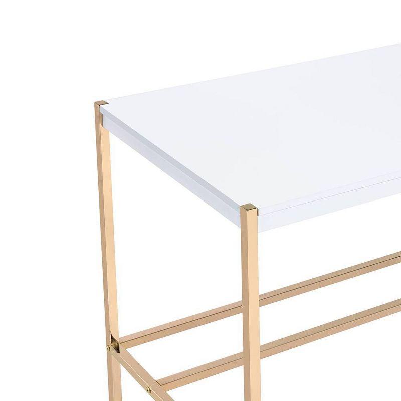 42" Midriaks Writing Desk White/Gold Finish - Acme Furniture