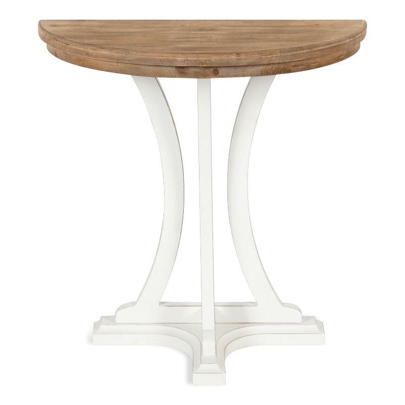 Kate and Laurel Linsley Half Circle Wood Console Table, 30x15x31, Rustic Brown