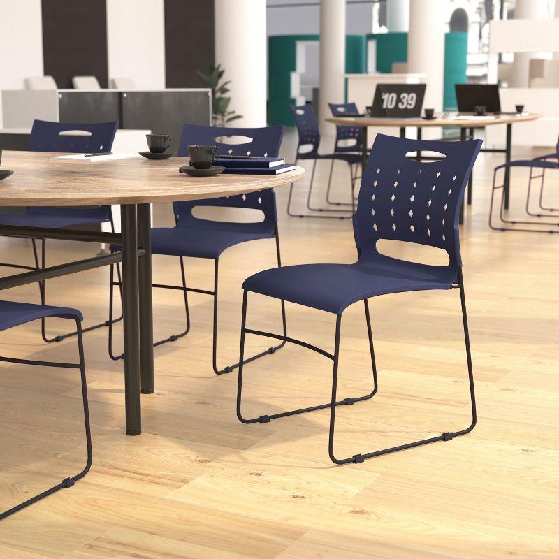 Heidi 881 lb. Capacity Sled Base Stack Chair with Air-Vent Back (Set of 5)