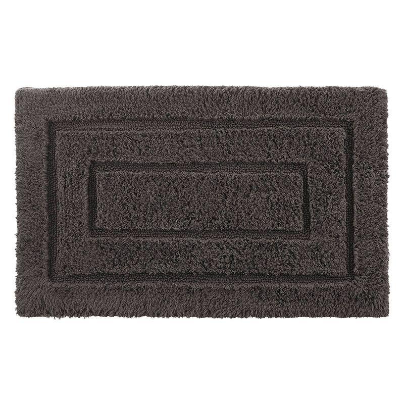 Luxurious Black Cotton Bath Rug with Non-Slip Backing