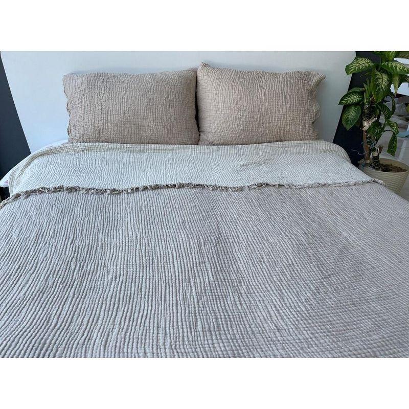 Sussexhome Muslin Blanket 4 Layers, Soft Bedspread, 100% Cotton Muslin Bed Cover, Reversible Coverlet, Mink, 63x90 inches Twin Size