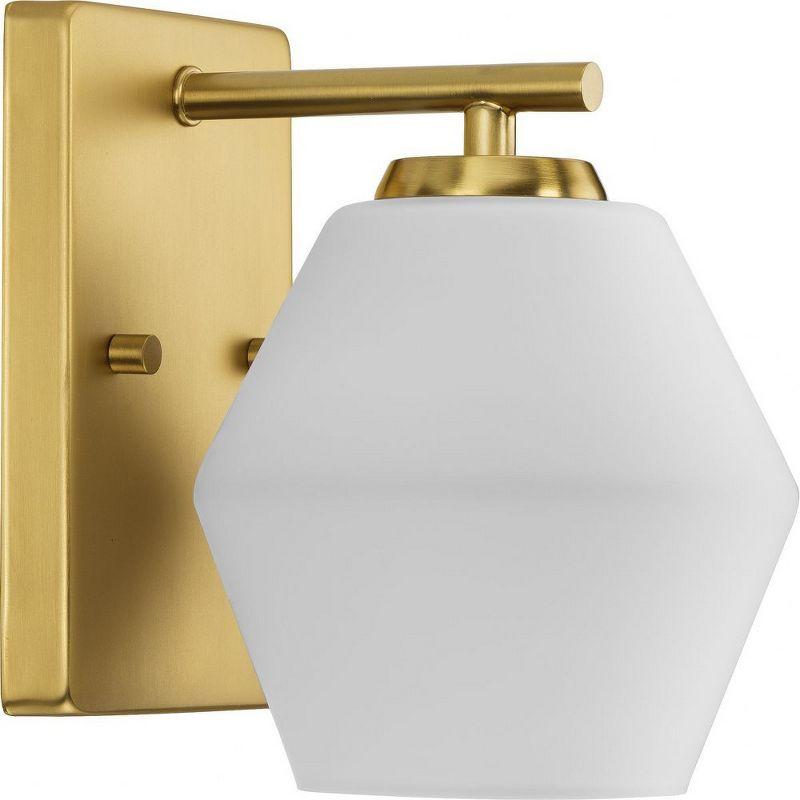 Progress Lighting Copeland 1-Light Vanity Light, Brushed Gold, Opal Glass Shade