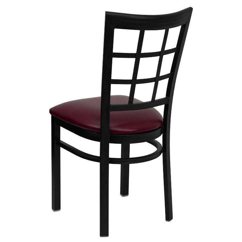 Hercules Series Black Window Back Chair with Burgundy Vinyl Seat