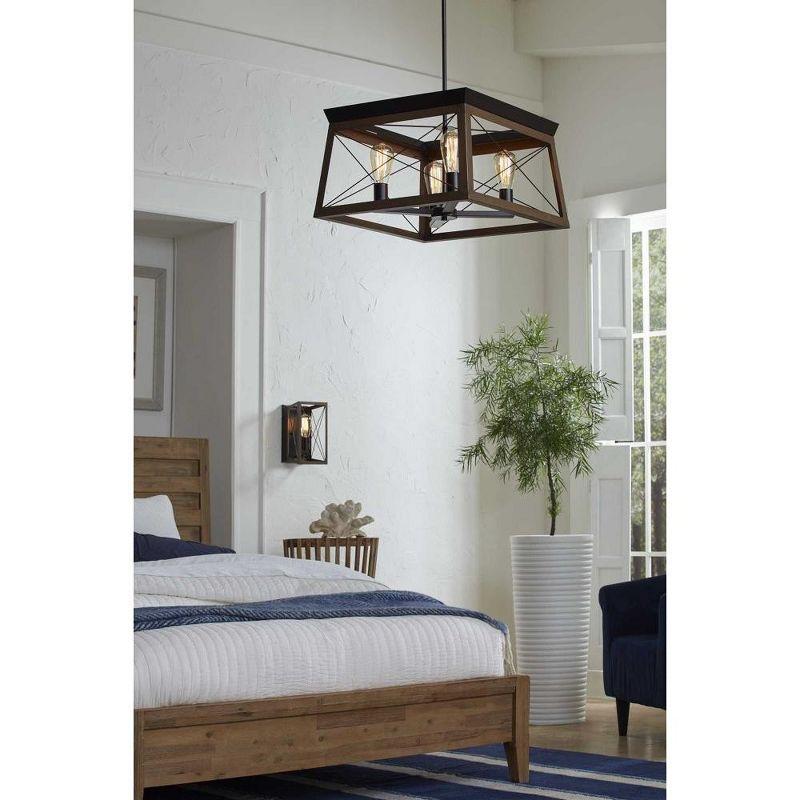 Progress Lighting Briarwood Antique Bronze Wall Sconce With Faux Wood Enclosure