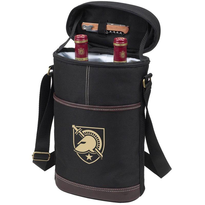 Black and Gold Insulated Canvas 2-Bottle Wine Tote