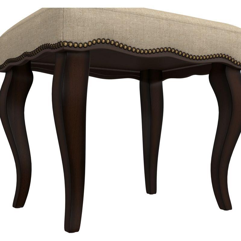 19" Hamilton Backless Upholstered Wood Vanity Stool Burnished Oak/Cream - Hillsdale Furniture