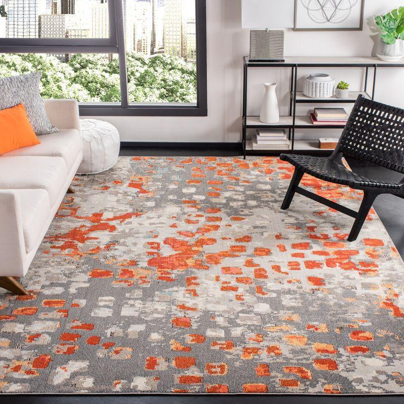 Madison MAD425 Power Loomed Indoor Area Rug - Grey/Orange - 9'x12' - Safavieh
