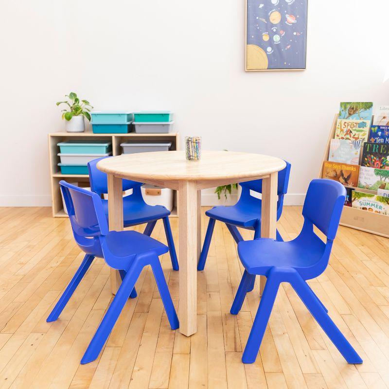 Bright Blue Ergonomic Plastic Stackable School Chair 4-Pack