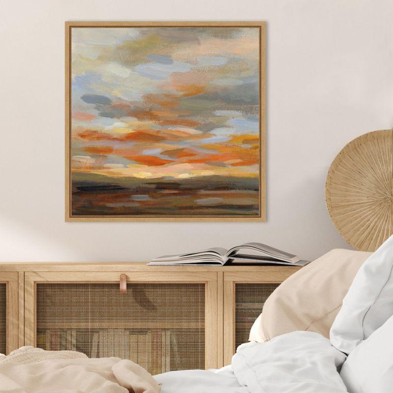 High Desert Sky II Framed Canvas Art in Maple Frame