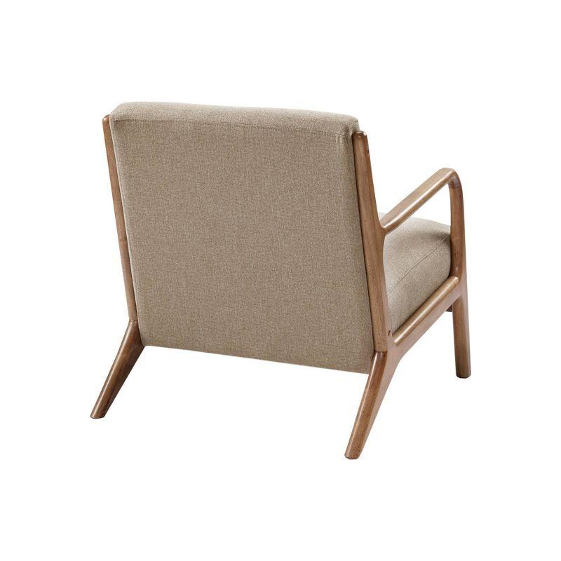 Ink+Ivy Novak Lounge Chair Taupe: Mid-Century Modern, Polyester Upholstery, Rubberwood Frame