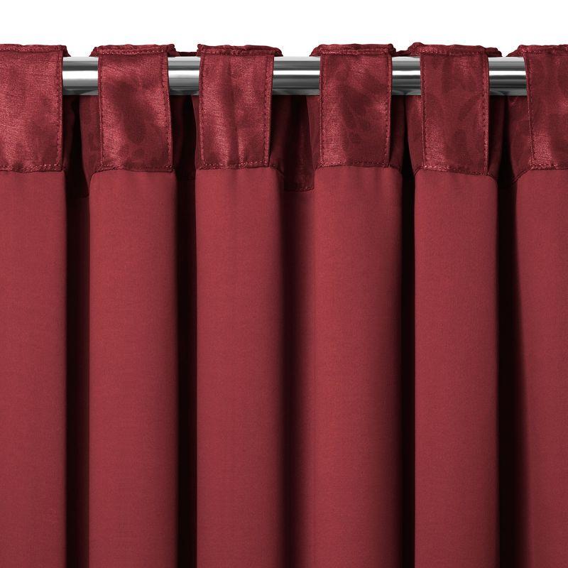 Antonia Blackout Window Curtain Panel - 52" x 84" - Rouge Red - Elrene Home Fashions