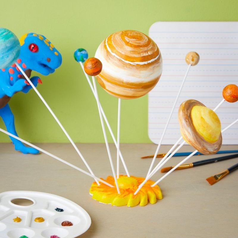 Genie Crafts 22 Piece 3D Solar System Model Kit for Crafts, Outer Space Science Projects, White Foam Balls and Dowels Included