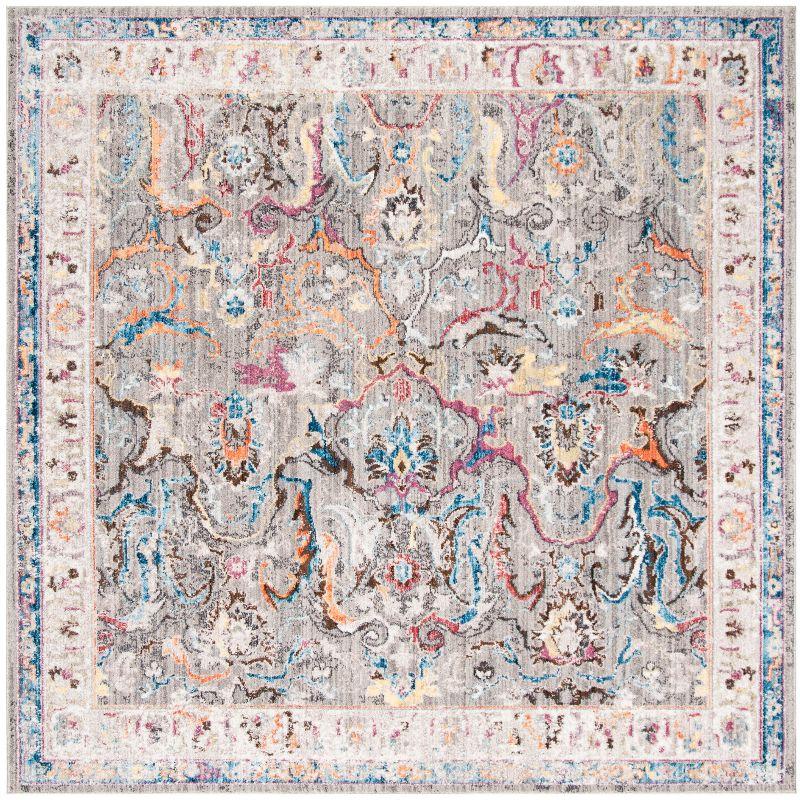 Bristol BTL357 Power Loomed Indoor Area Rug - Grey/Ivory - 7'x7' - Safavieh