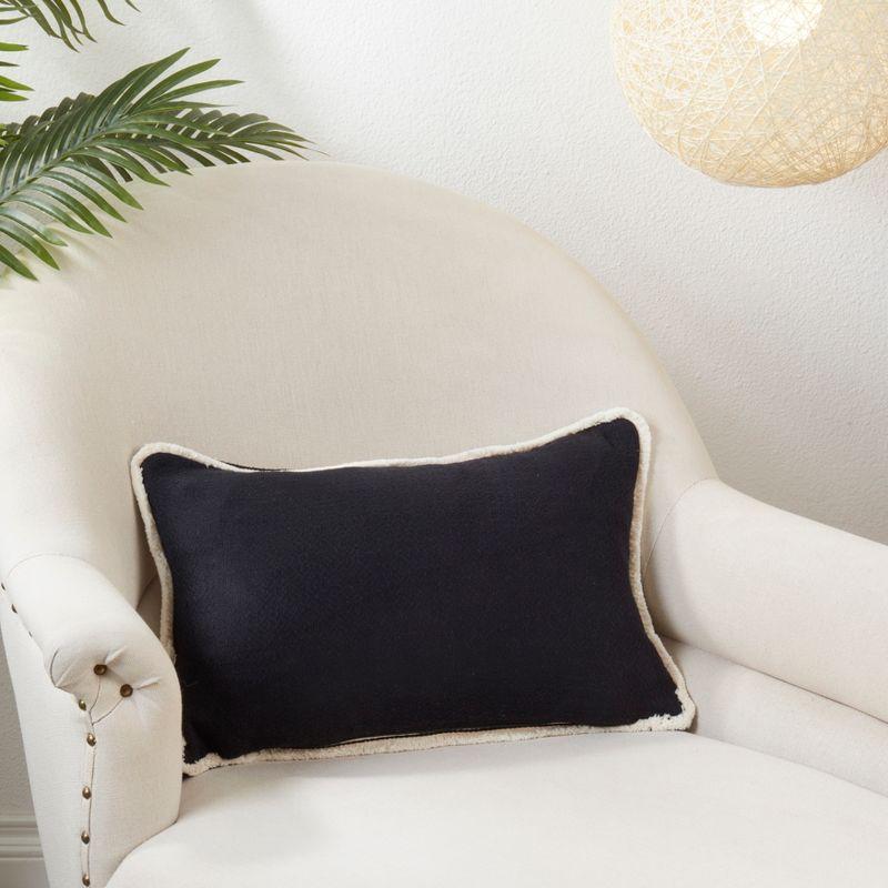 Saro Noir Cotton Reversible Pillow Cover