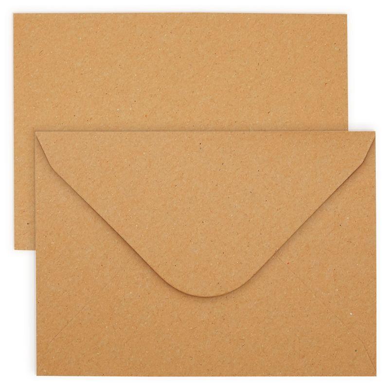 Juvale Kraft Paper Invitation Envelopes 4x6 for Special Occasions like Weddings A6 V-Flap Brown Envelopes (50 Pack)