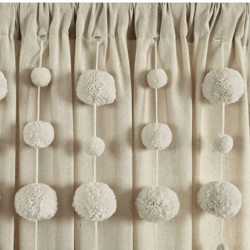 Lush Decor Tassel Window Solid Cotton Blend Semi-Sheer Rod Pocket Single Curtain Panel