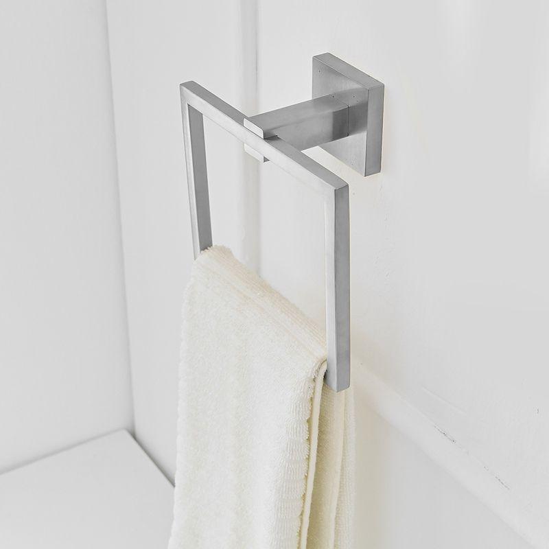 Bath Towel Ring Bathroom Hand Towel Holder Stainless Steel Square Towel Hangers Wall Mounted