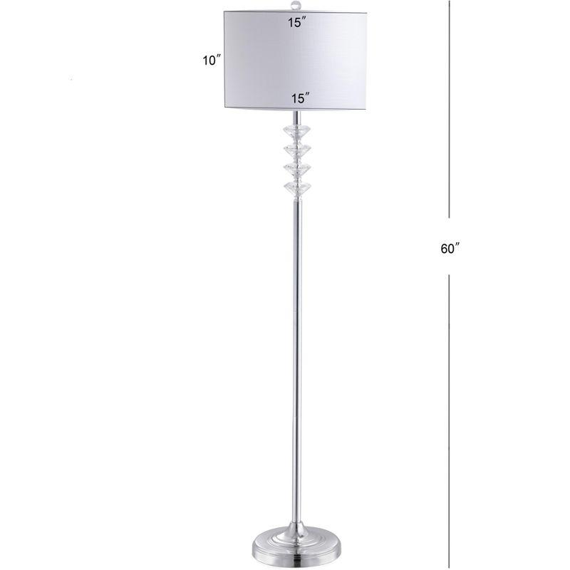 JONATHAN Y Mia 60.5" Crystal/Metal LED Floor Lamp, Clear/Chrome
