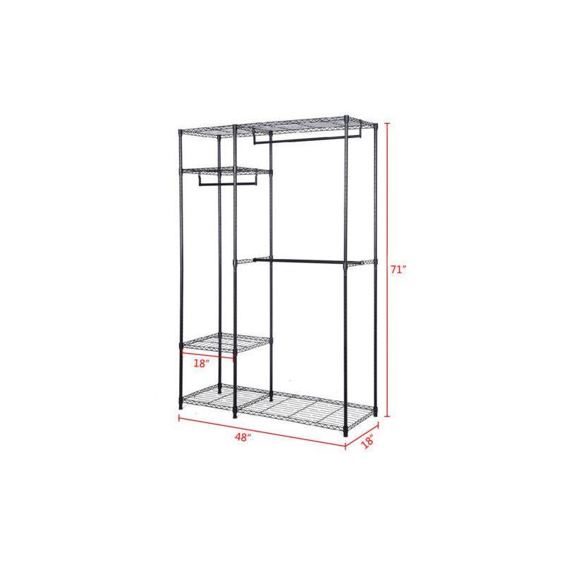 Costway 48''x18''x71'' Closet Organizer Garment Rack Portable Clothes Hanger Home Shelf