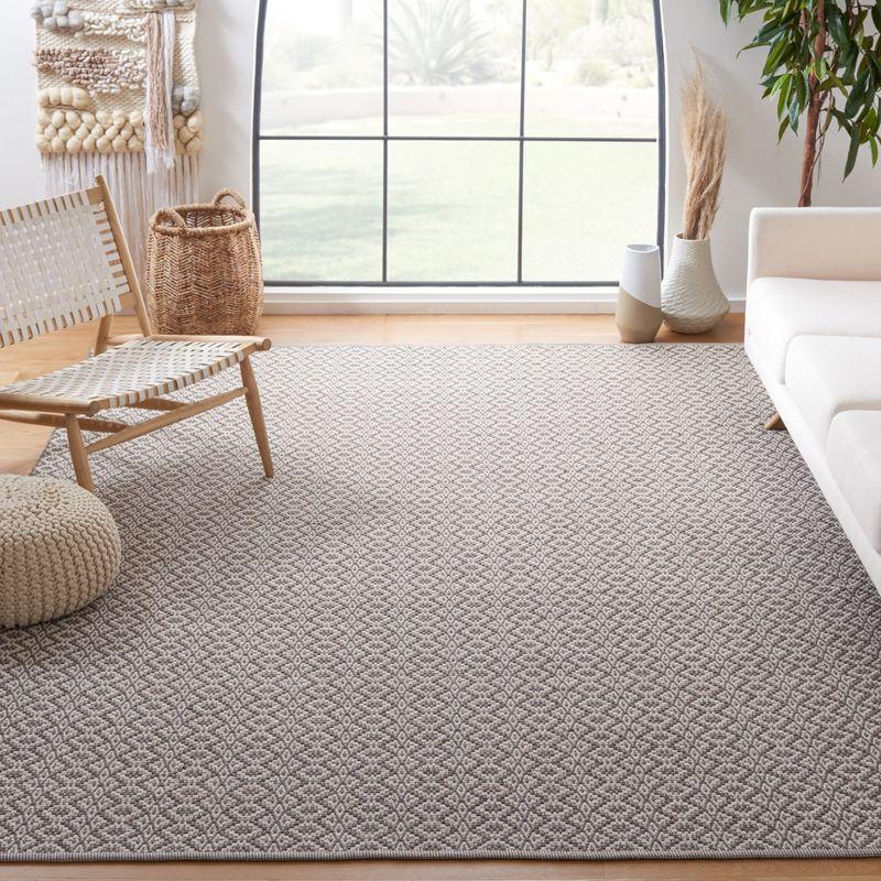 Ivory & Grey Geometric Hand-Woven Cotton Area Rug 8' x 10'