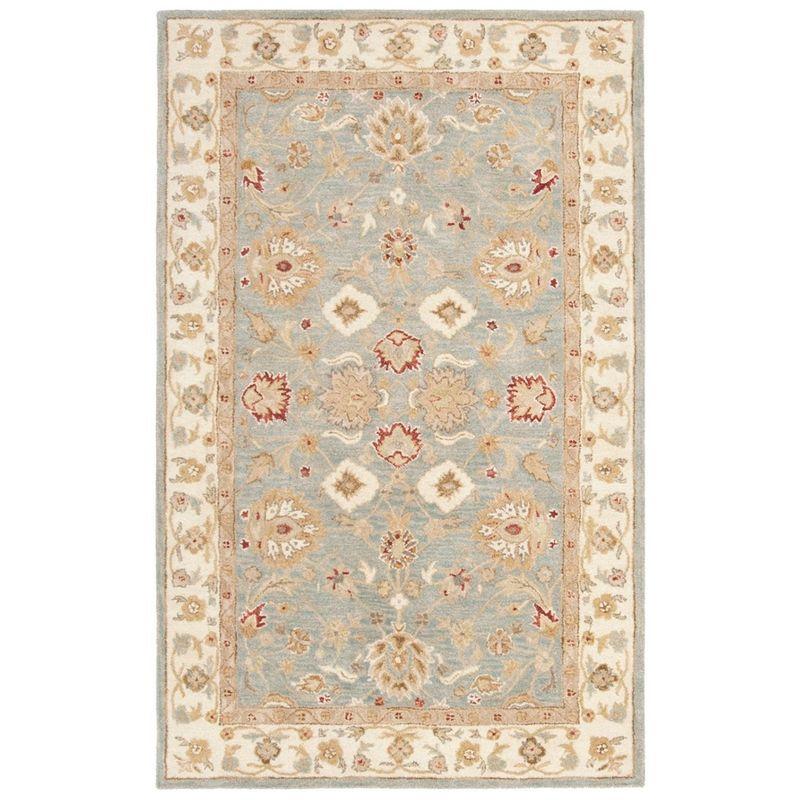 Antiquity AT822 Hand Tufted Area Rug - Grey Blue/Beige - 5'x8' - Safavieh.