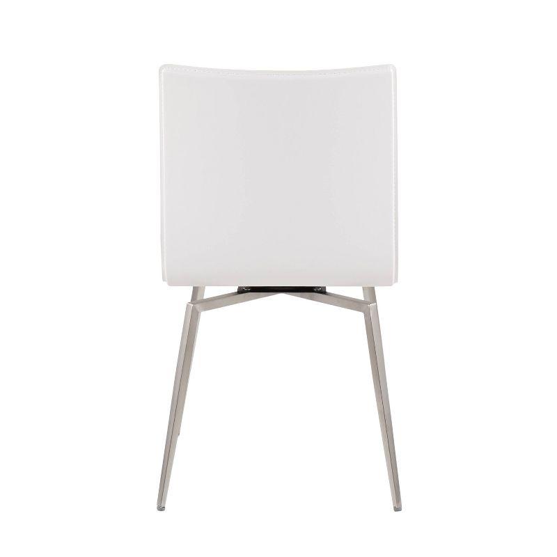 Set of 2 Mason Contemporary Dining Chairs: Swivel Base, Faux Leather, Floor Protectors - LumiSource