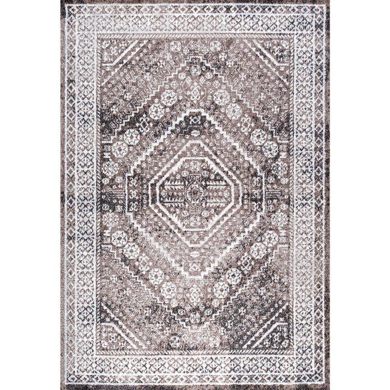 Bohemian Medallion Hand-Woven 4' x 6' Brown/Ivory Synthetic Rug