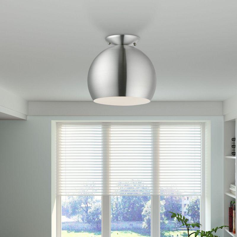 Livex Lighting Piedmont 1 - Light Semi-Flush Mount in  Brushed Aluminum