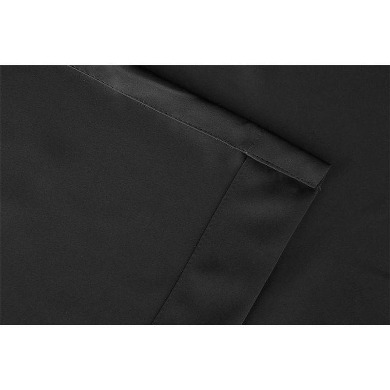 Blackout Room Divider Panel Privacy Partition Heavyweight Premium Fabric Thermal Insulated Grommet Top Black Color 48 W X 84 L Inches