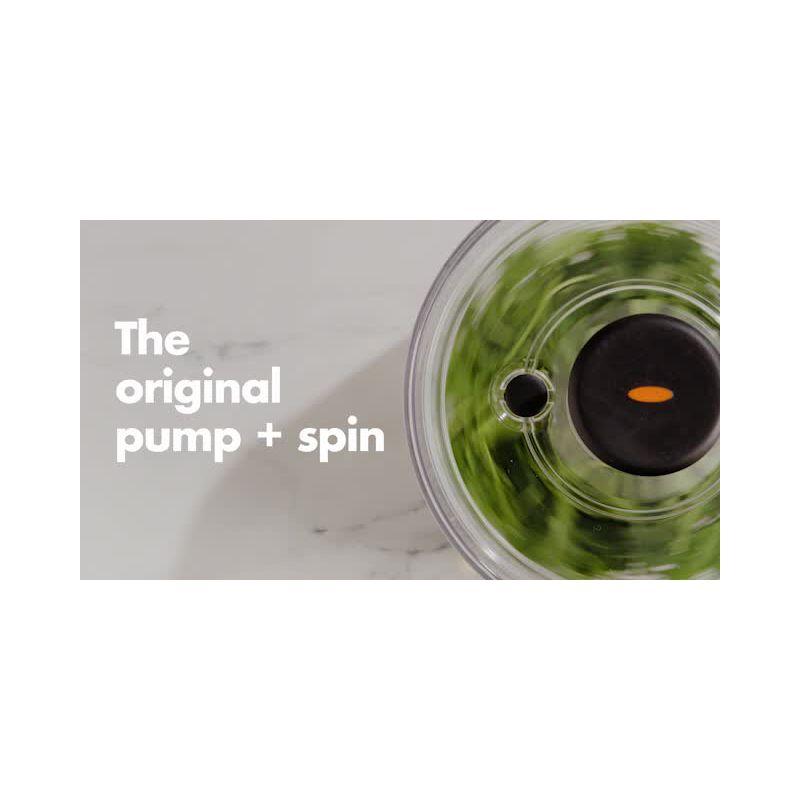 OXO Little Salad And Herb Spinner: Small Dishwasher-Safe Lettuce Spinner, 2.9 Qt Capacity, Stainless Steel & Plastic