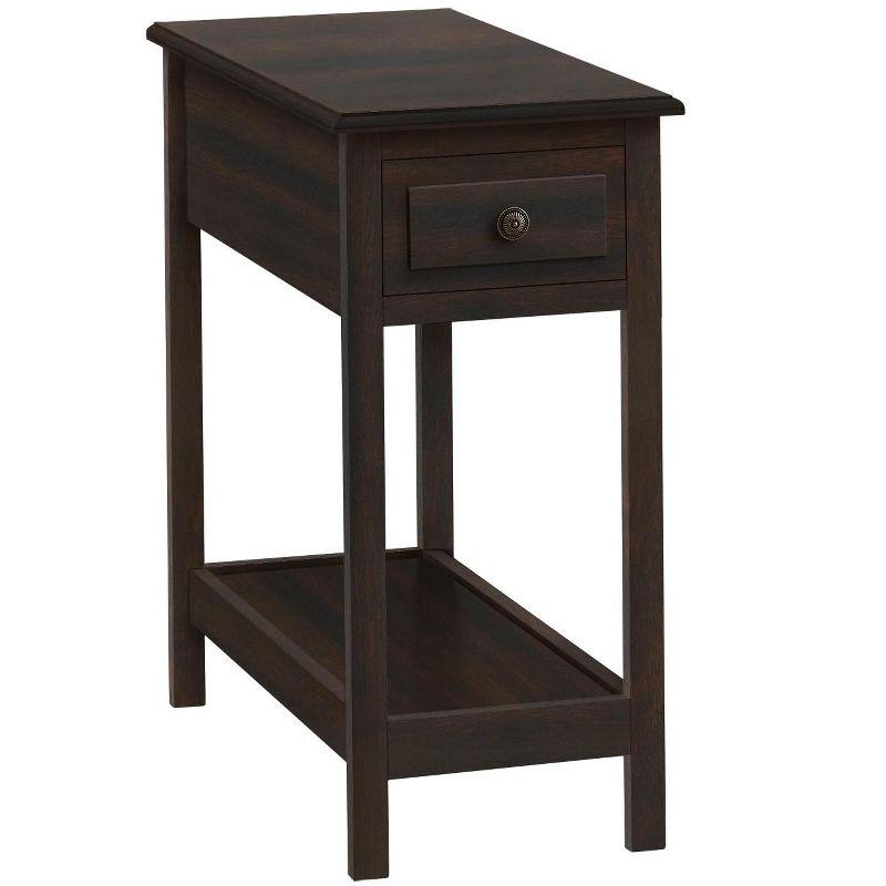 Monarch Specialties Accent Table 2 Tier End Side Table Narrow Nightstand Bedroom Storage Drawer Lamp Brown Veneer Transitional