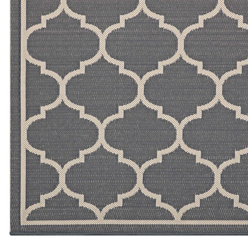 Modway Avena Moroccan Quatrefoil Trellis 9x12 Indoor and Outdoor Area Rug