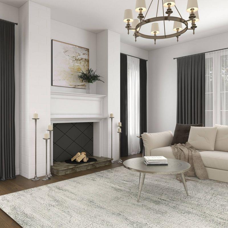 Set of 3 Metallic Aluminum Candle Holders Silver - Olivia & May: Oversized Pillar, Modern Style, Indoor Use