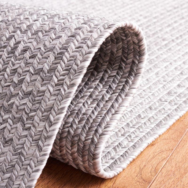 Gray Braided Reversible Synthetic Area Rug