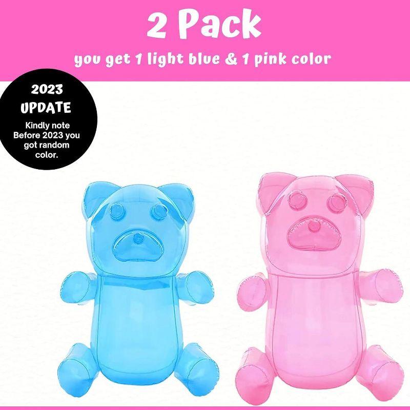 4E's Novelty 2 Pack Inflatable Gummy Bears - 24'' Large Fun Gummy Bear Party Decorations, Colorful Gummy Bear Decor, Perfect Gummy Bear Party Favors