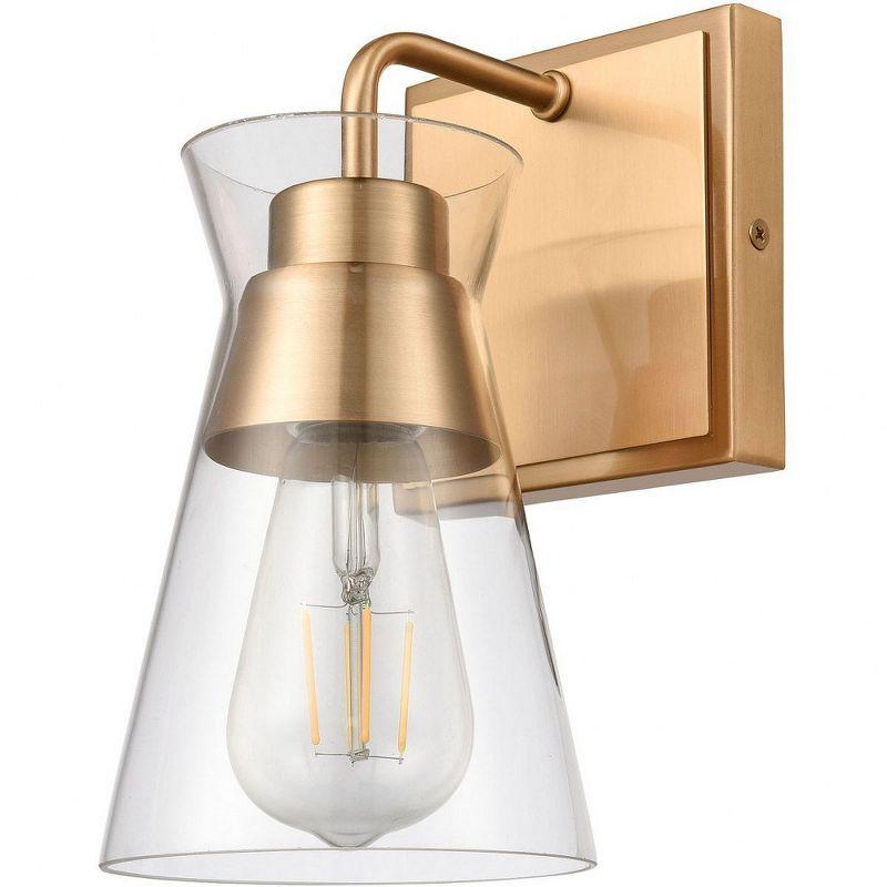 Brookville Burnished Brass 1-Light Outdoor Wall Sconce with Clear Glass Shade