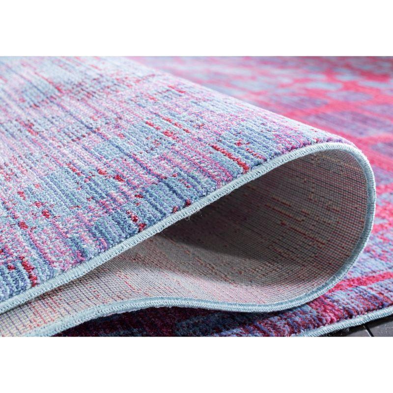 Valencia VAL204 Power Loomed Indoor Runner Rug - Blue/Fuchsia - 2'3"x10' - Safavieh