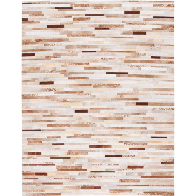 Fazeley Studio Leather Hand Woven Leather Geometric Rug