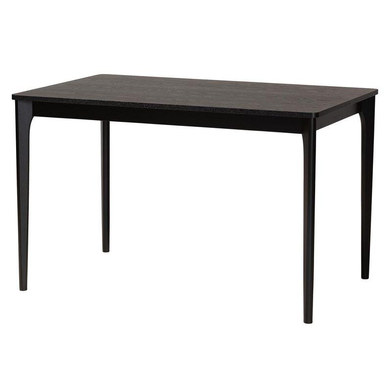 Baxton Studio Dannon Mid-Century Modern Cream Fabric and Black Finished Wood 5-Piece Dining Set