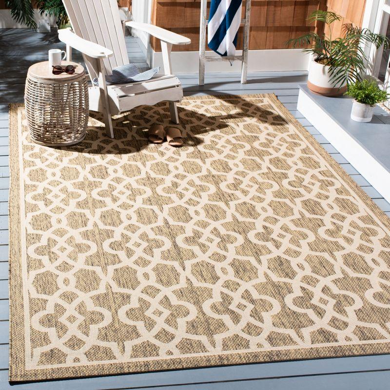 Courtyard CY6071 Power Loomed Indoor and Outdoor Area Rug - Mocha/Beige - 6'7"x9'6" - Safavieh