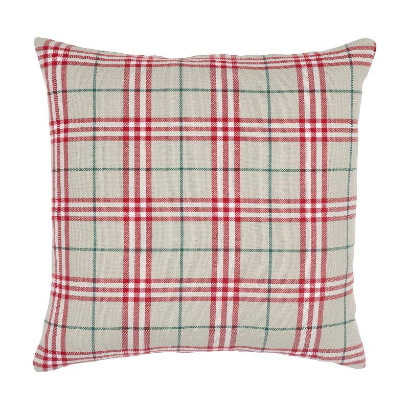 Plaid Feather Reversible Throw Pillow