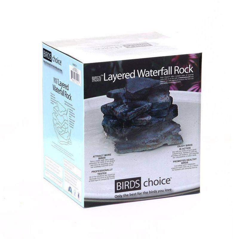 Birds Choice Layered Waterfall Rock with Electric Pump for Bird Bath