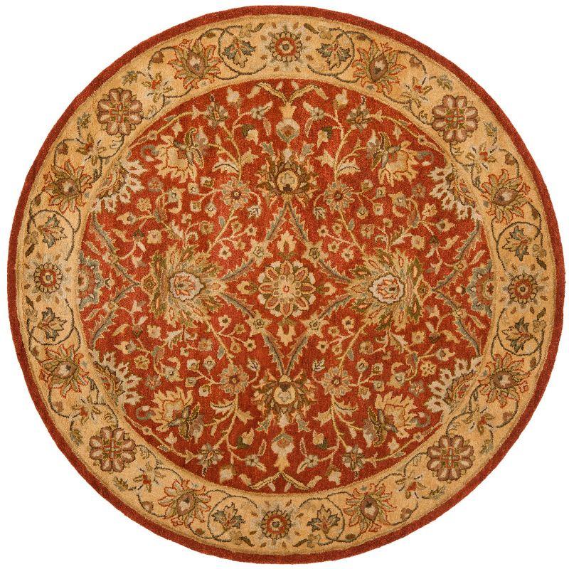 Antiquity AT249 Hand Tufted Area Rug - Rust/Gold - 6' Round - Safavieh.