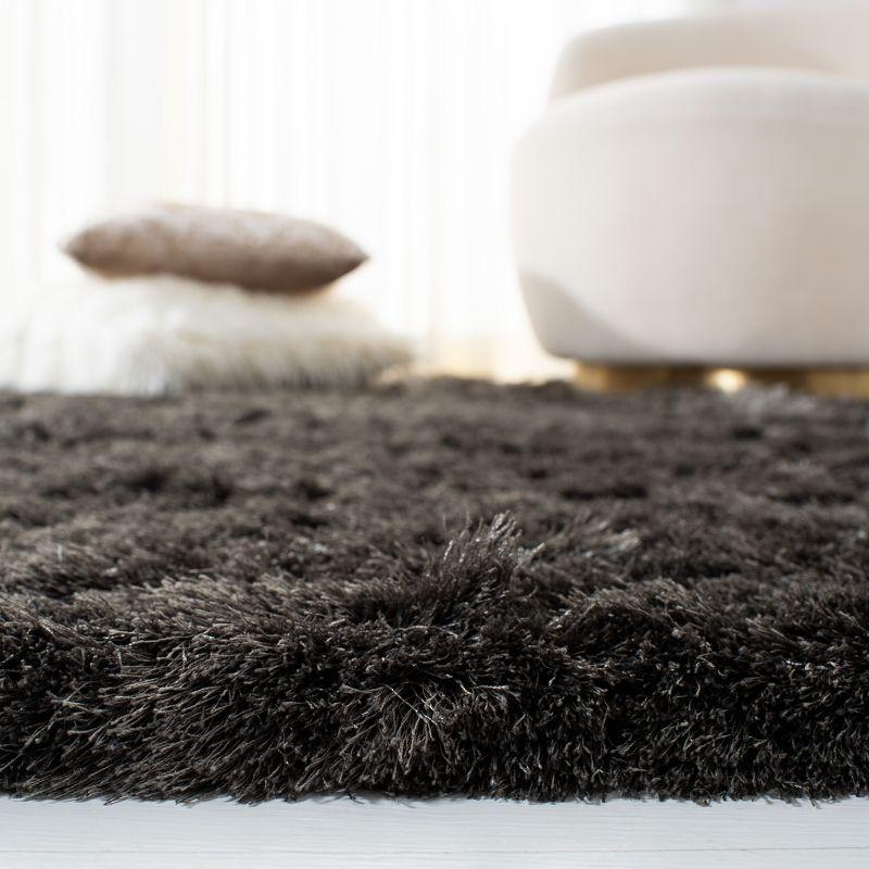 Paris Shag SG511 Hand Tufted Indoor Area Rug - Titanium - 7'x7' Square - Safavieh