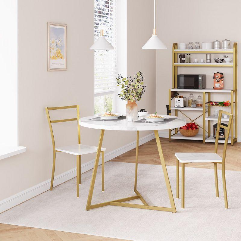 Dining Table Set for 2, Kitchen Table & Chair Sets for 2, Round Kitchen Table for Small Space, Apartment, Breakfast Nook