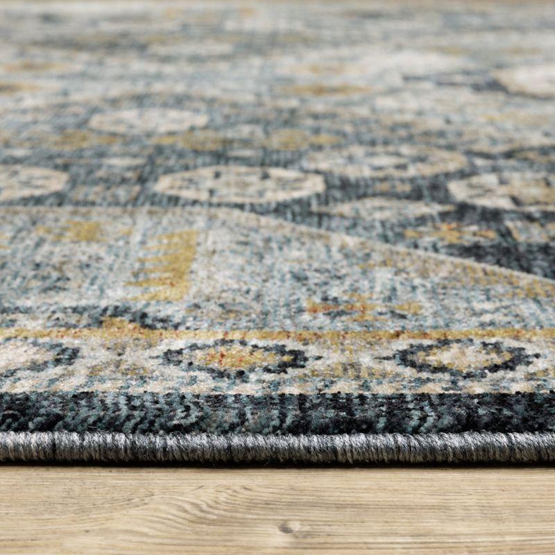 Oriental Weavers Aberdeen 7150B Blue/ Gold Indoor Area Rug - 5'3" x 7'6"