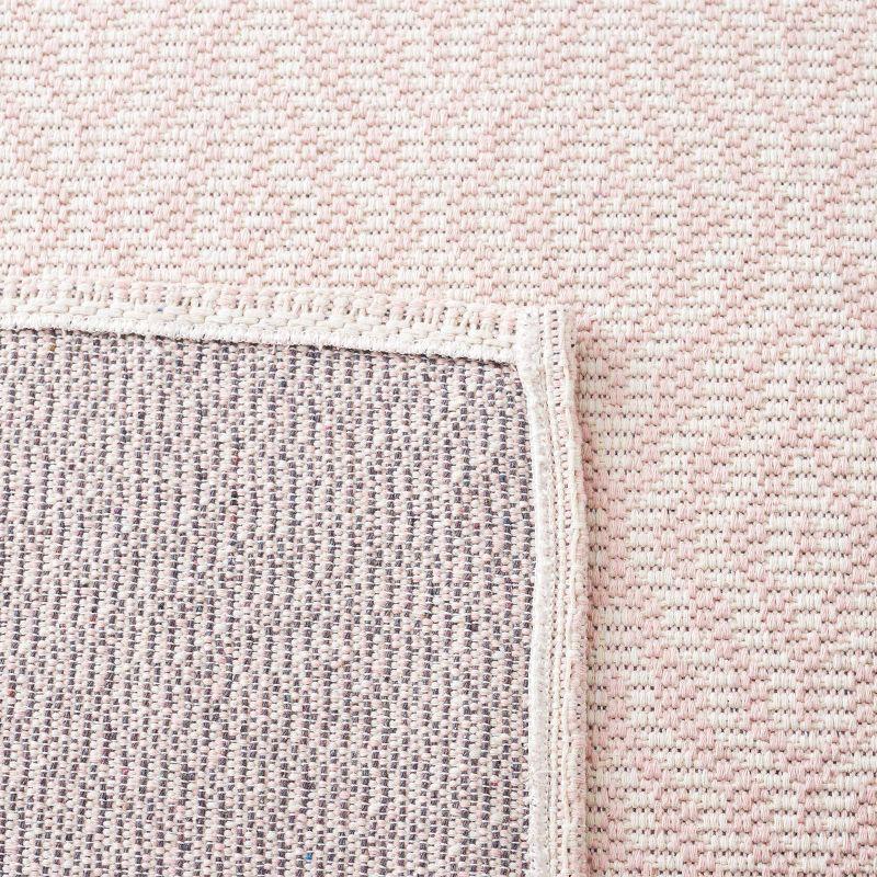 Martha Stewart Rugs Martha Stewart 484 Cotton Geometric Rug in Pink/Ivory