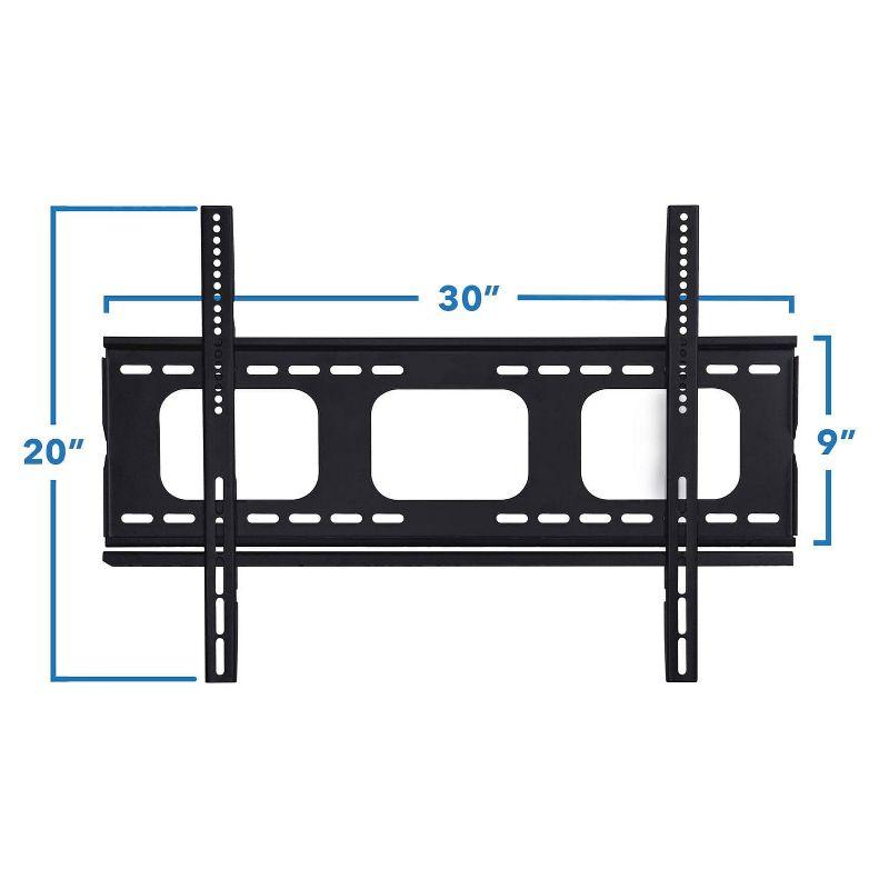 Black Steel Low-Profile TV Wall Mount for 32-60 inch Screens